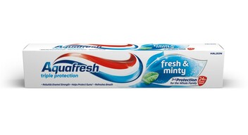 Az Aquafresh Fresh&Minty fogkrémből egy tubus a korábbi 100-ból elveszítette negyedét, immár 75 ml.-4