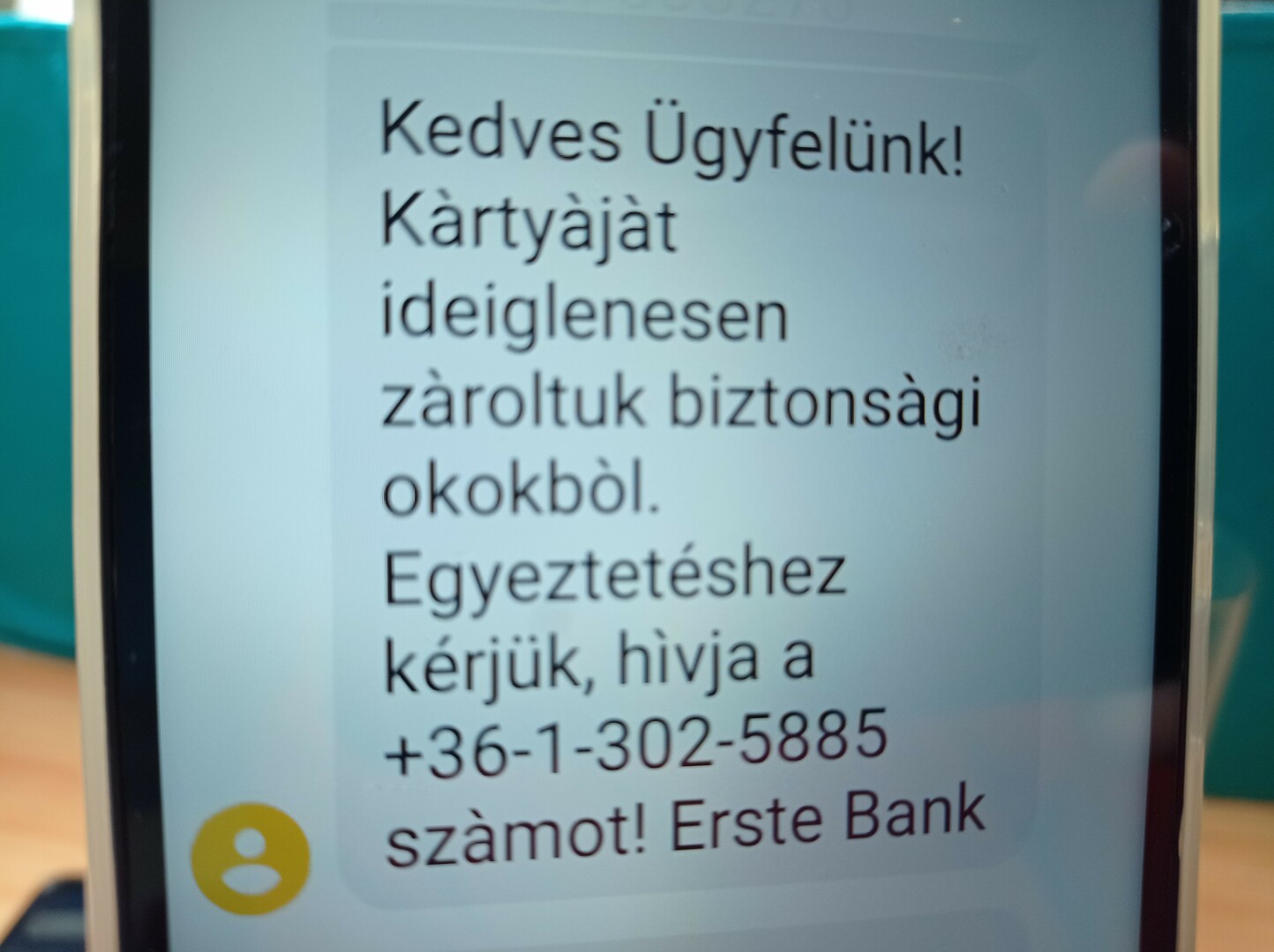 A „rendelés” lenyomását követő 5 percben azonban ezt az üzenet kaptuk a bankunktól.