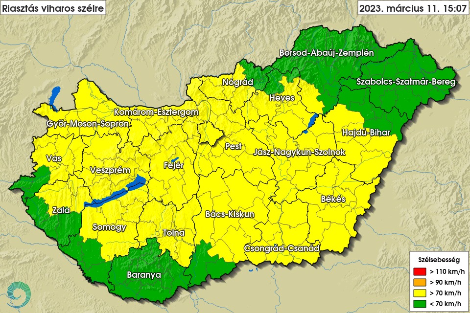 Délutánra a figyelmeztetések színén is változtattak.