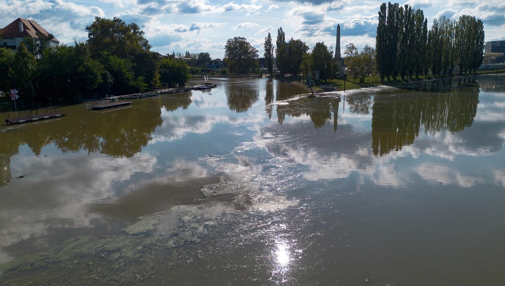 A megáradt Mosoni-Duna Győrben