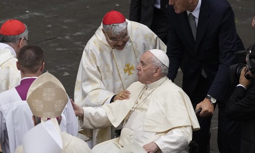 Ferenc pápa bíborosok között