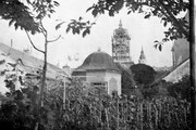 Egy különleges felvétel az épülő városházáról az Árpád út felől. Kép: Régi Győr-2