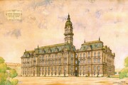 A városháza bővítési látványterve 1929-ből. A gazdasági válság miatt a bővítés elmaradt. Kép: Régi Győr/ Wajzer Gábor-4